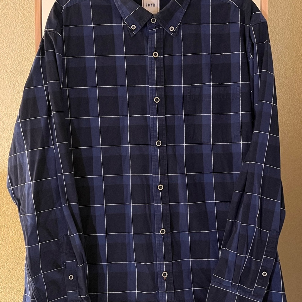 Men's Blue Plaid Shirt